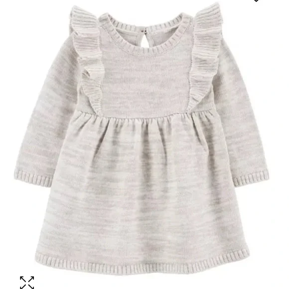 Carter's | Dresses | Carters Infant Baby Girl Beige Long Sleeve Sweater  Dress And Bloomer 2 Months | Poshmark